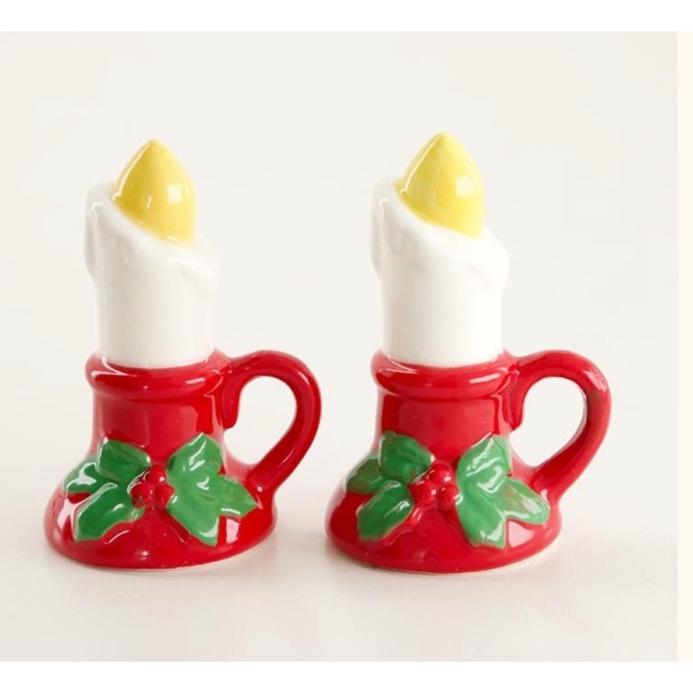 Cracker Barrel Christmas Candles Salt & Pepper Ceramic Shakers NWT 2026